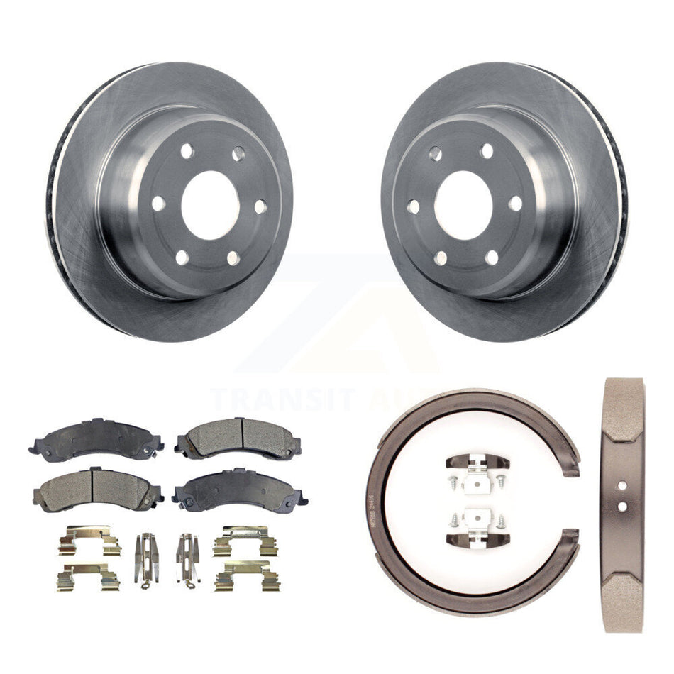 Rear Disc Rotors Semi-Metallic Pads Parking Shoes Kit For Chevrolet GMC Silverado 1500 XL K8F-104661