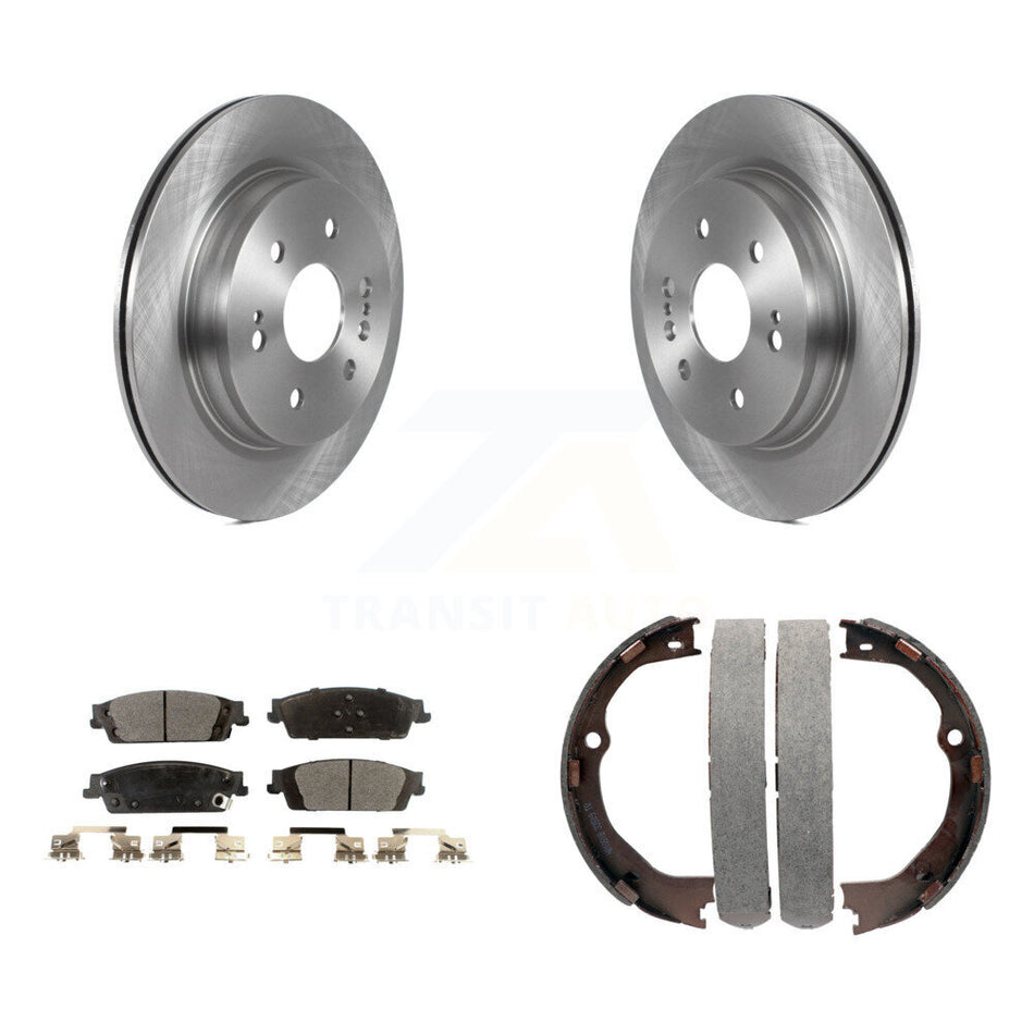 Rear Disc Rotors Semi-Metallic Pads Parking Shoes Kit For Chevrolet Silverado 1500 LD GMC K8F-104678
