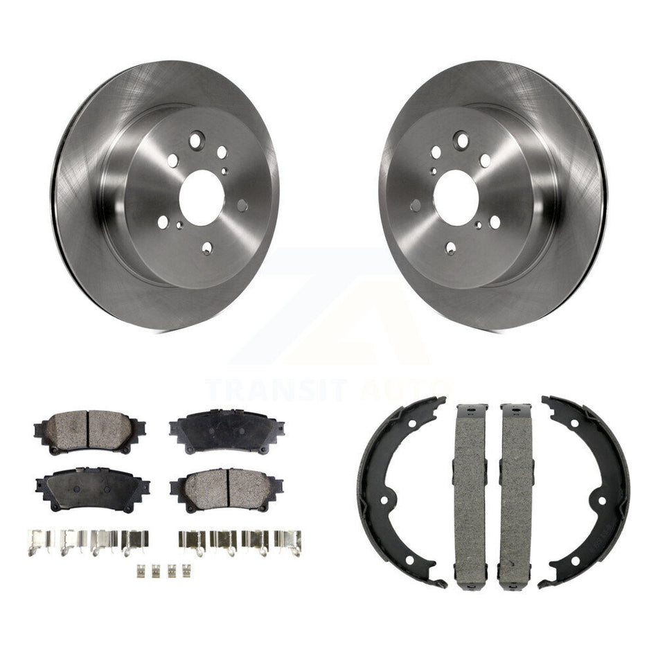 Rear Disc Rotors Semi-Metallic Pads And Parking Brake Shoes Kit For Lexus IS350 IS250 K8F-104686