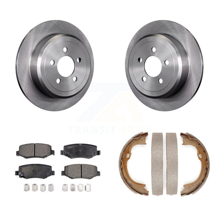 Rear Disc Rotors Semi-Metallic Pads Parking Brake Shoes Kit For Jeep Liberty Dodge Nitro K8F-104688