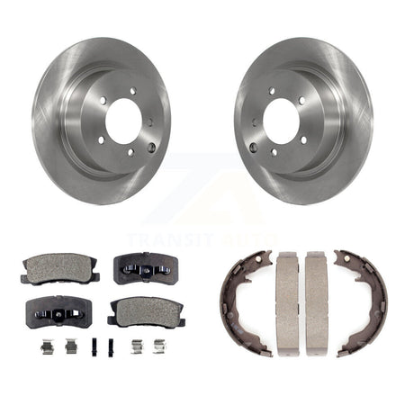 Rear Disc Rotors Semi-Metallic Pads Parking Shoes Kit For Jeep Mitsubishi Patriot Compass K8F-104707