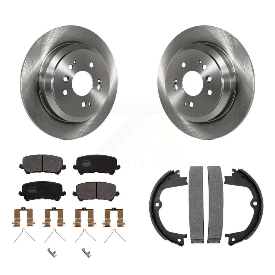 Rear Disc Rotors Semi-Metallic Pads Parking Shoes Kit For Honda Pilot Ridgeline Passport K8F-104715