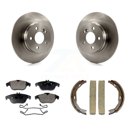 Rear Disc Rotors Semi-Metallic Pads & Parking Shoes Kit For Mercedes-Benz C300 C250 C230 K8F-104716