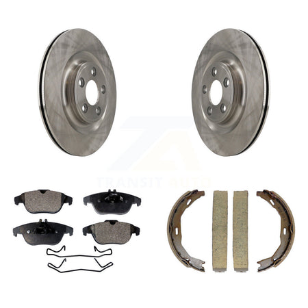 Rear Disc Rotors Semi-Metallic Pads And Parking Brake Shoes Kit For Mercedes-Benz E400 K8F-104718