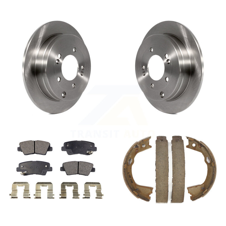 Rear Disc Rotors Semi-Metallic Pads Parking Shoes Kit For 2010 Hyundai Azera To 07 06 09 K8F-104731