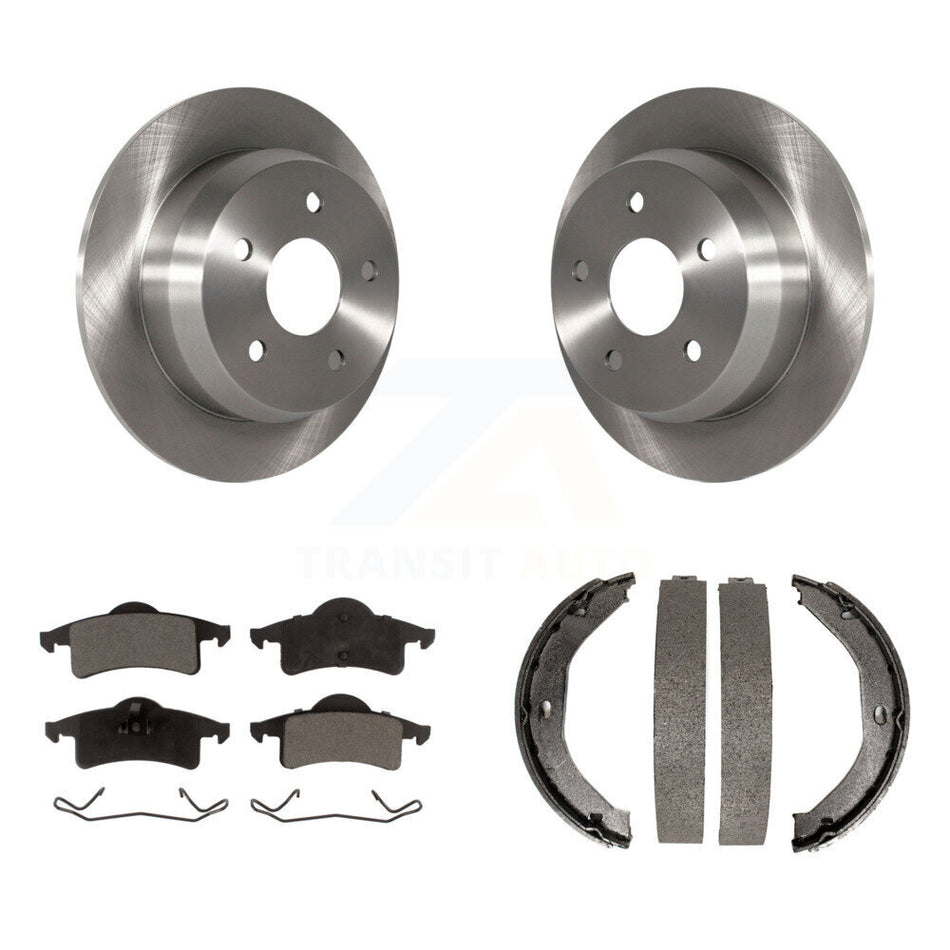Rear Disc Rotors Semi-Metallic Pads & Parking Shoes Kit For 1999-2004 Jeep Grand Cherokee K8F-104732