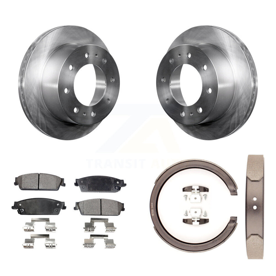 Rear Disc Rotors Semi-Metallic Pads Parking Shoes Kit For Chevrolet Silverado 1500 Hybrid K8F-104735