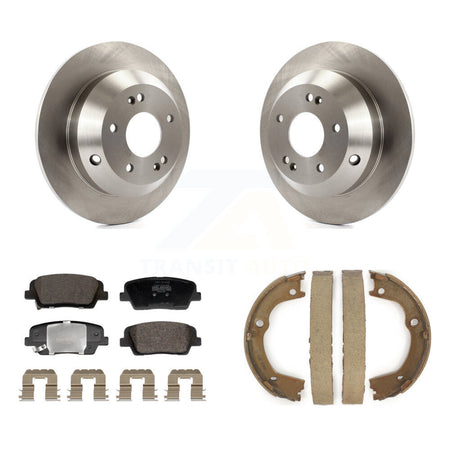 Rear Disc Rotors Semi-Metallic Pads & Parking Shoes Kit For Hyundai Santa Fe Kia Sorento K8F-104738