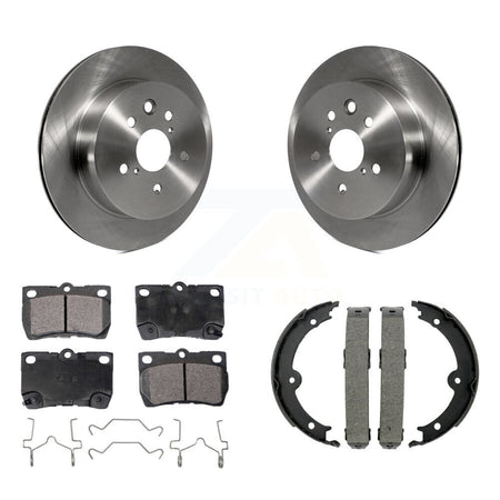 Rear Disc Rotors Semi-Metallic Pads & Parking Shoes Kit For Lexus IS250 IS350 GS350 GS300 K8F-104750