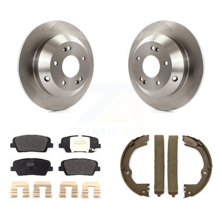 Rear Disc Rotors Semi-Metallic Pads Parking Brake Shoes Kit For Hyundai Santa Fe Sport XL K8F-104753