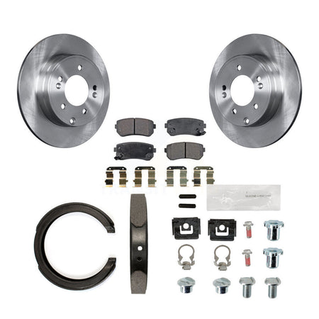 Rear Disc Rotors Semi-Metallic Pads Parking Shoes Hardware Kit For Hyundai Tucson Sonata K8F-104756