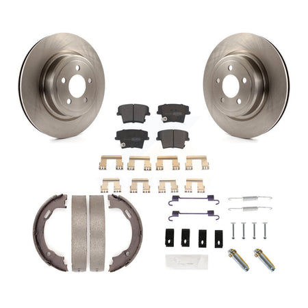 Rear Disc Rotors Semi-Metallic Pads Parking Shoes & Hardware Kit For Dodge Charger Magnum K8F-104802