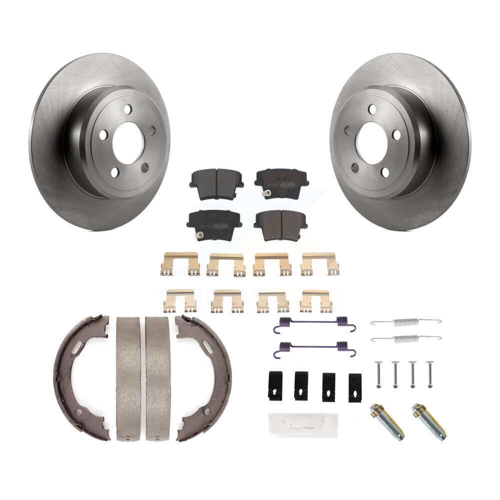 Rear Disc Rotors Semi-Metallic Pads Parking Shoes And Hardware Kit For Dodge Chrysler 300 K8F-104803