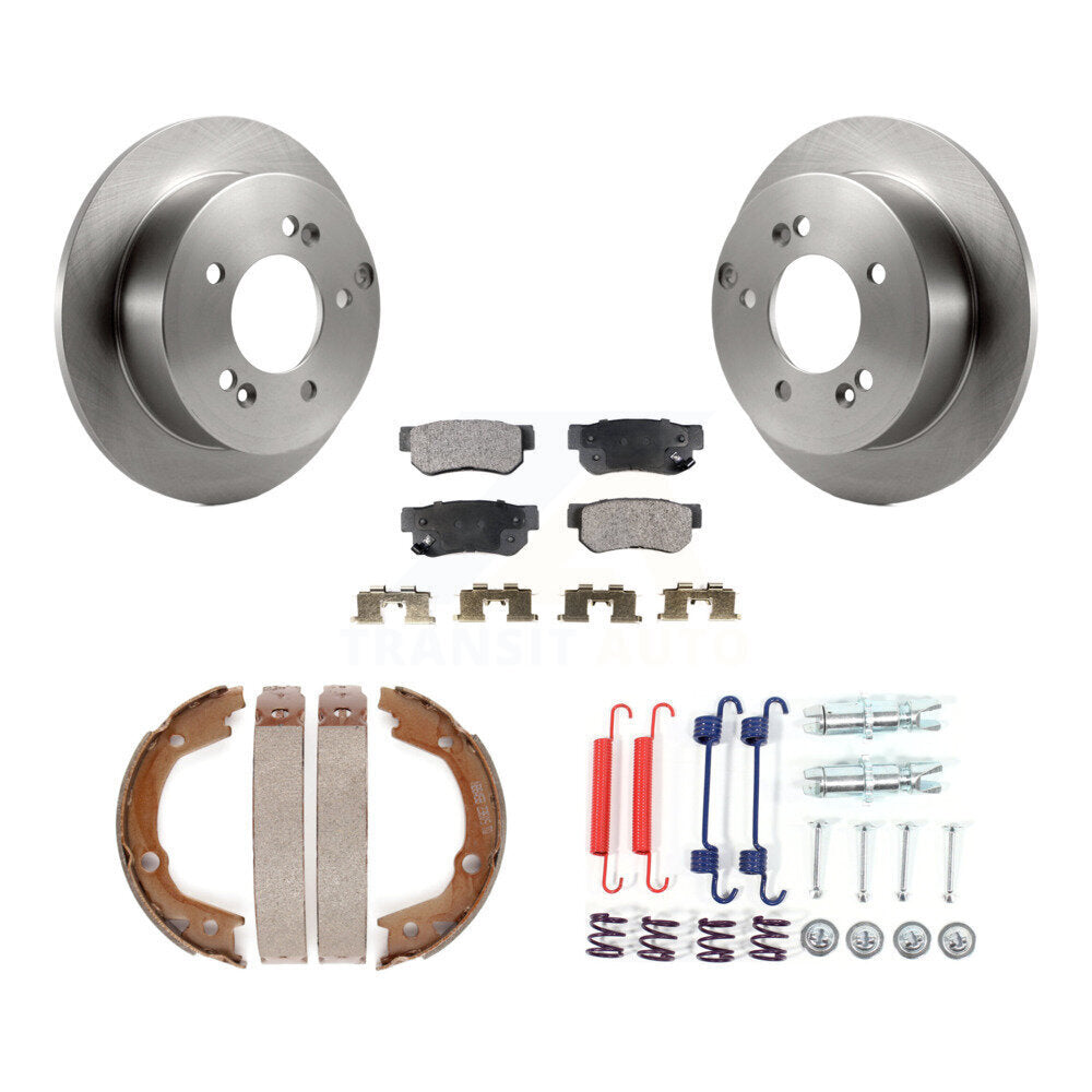 Rear Disc Rotors Semi-Metallic Pads Parking Shoes And Hardware Kit For Hyundai Tucson Kia K8F-104817