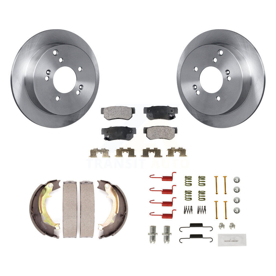 Rear Disc Rotors Semi-Metallic Pads Parking Shoes And Hardware Kit For Hyundai Tucson Kia K8F-104818
