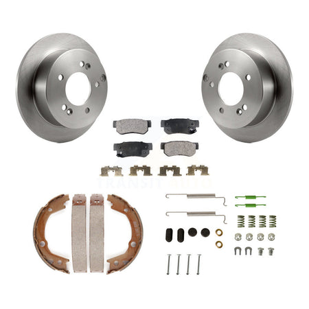 Rear Disc Rotors Semi-Metallic Pads Parking Shoes & Hardware Kit For Hyundai Sonata 2.4L K8F-104820