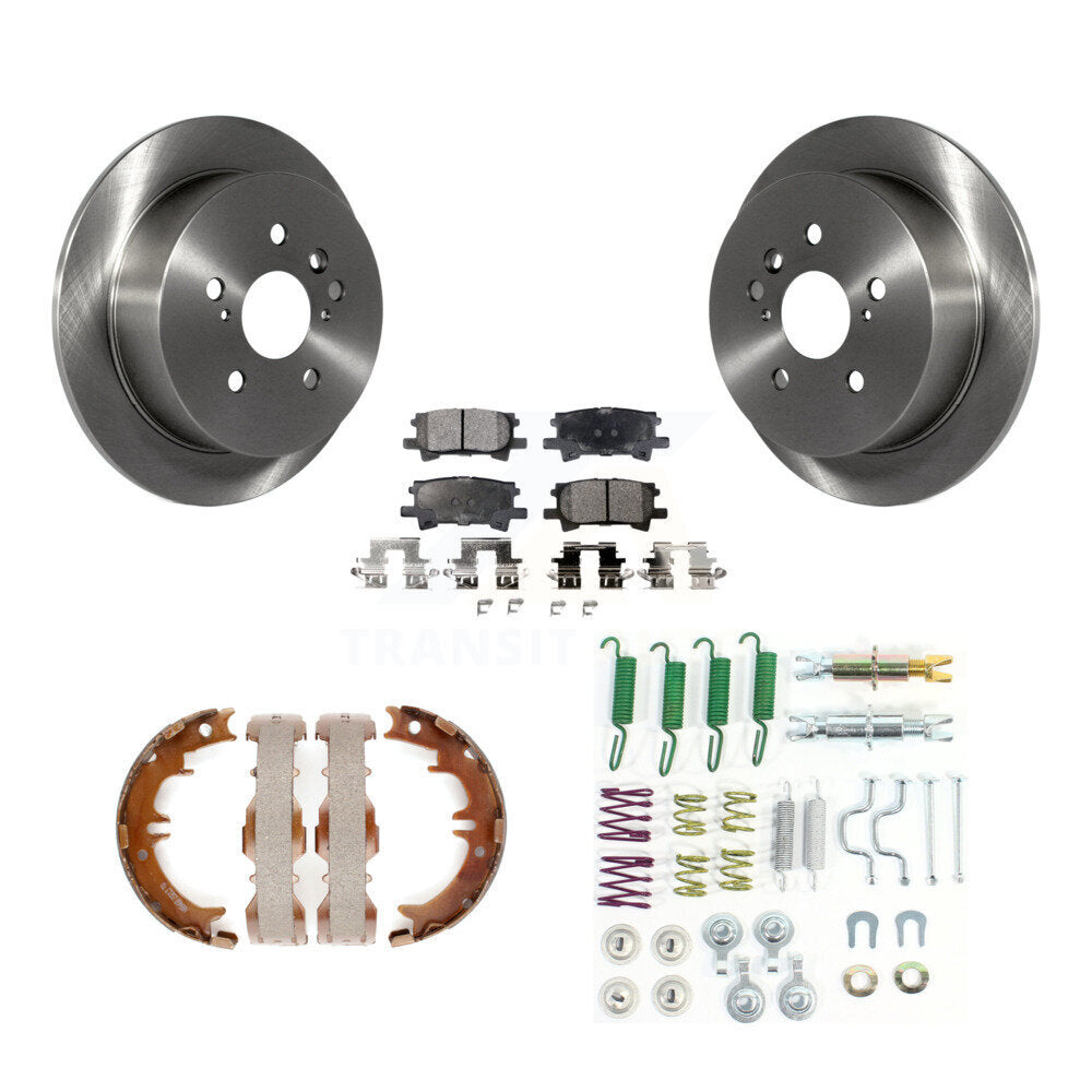 Rear Disc Rotors Semi-Metallic Pads Parking Shoes And Hardware Kit For Lexus RX350 Toyota K8F-104827