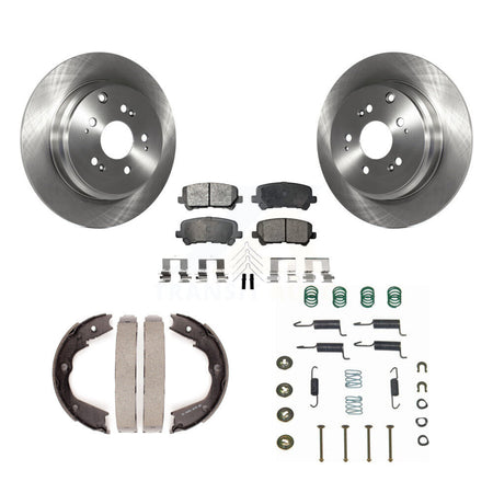 Rear Disc Rotors Semi-Metallic Pads Parking Shoes Hardware Kit For Honda Pilot Acura MDX K8F-104828