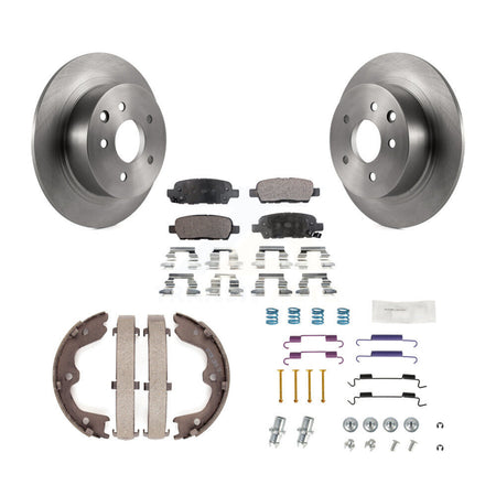 Rear Disc Rotors Semi-Metallic Pads Parking Brake Shoes & Hardware Kit For Nissan Altima K8F-104833