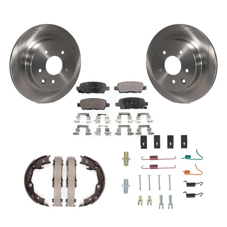 Rear Disc Rotors Semi-Metallic Pads Parking Shoes Hardware Kit For Nissan Rogue LEAF Juke K8F-104835