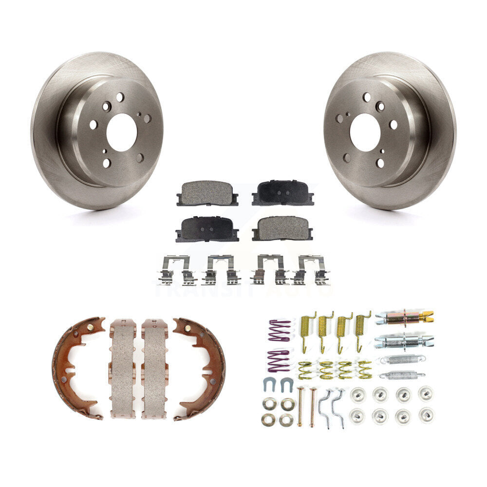 Rear Disc Rotors Semi-Metallic Pads Parking Shoes And Hardware Kit For Toyota Camry Lexus K8F-104844