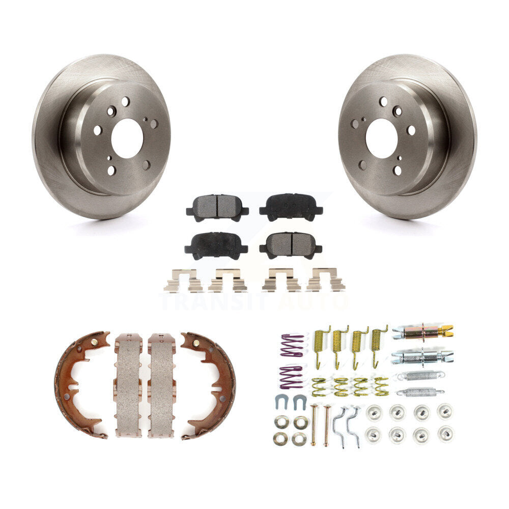 Rear Disc Rotors Semi-Metallic Pads Parking Shoes & Hardware Kit For Toyota Camry Solara K8F-104845