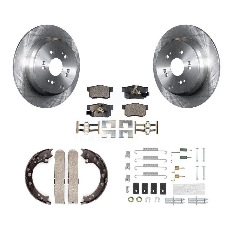 Rear Disc Rotors Semi-Metallic Pads Parking Shoes & Hardware Kit For Honda CR-V Acura RDX K8F-104857
