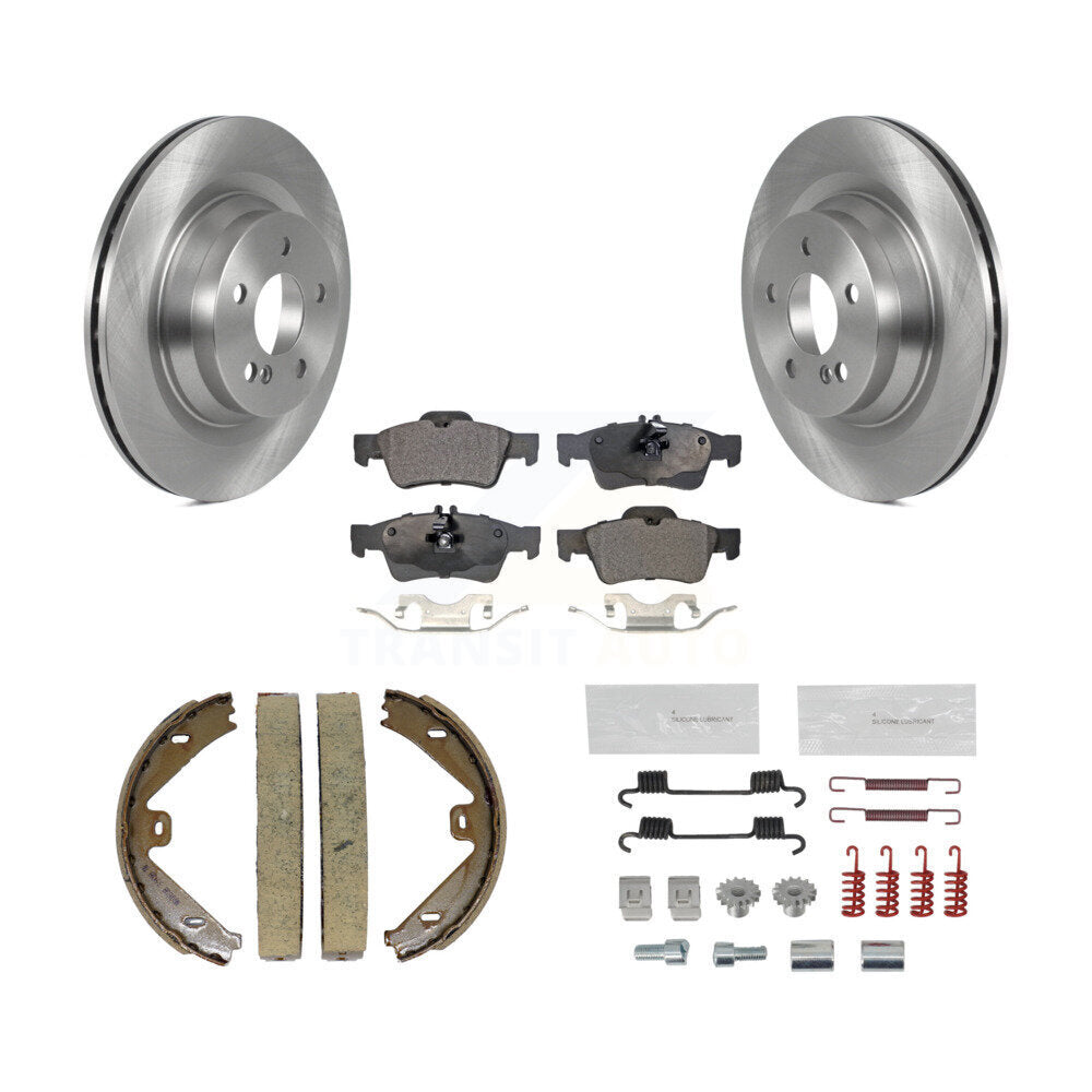 Rear Disc Rotors Semi-Metallic Pads Parking Shoes And Hardware Kit For Mercedes-Benz E550 K8F-104859