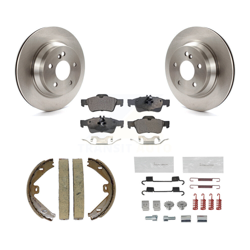 Rear Disc Rotors Semi-Metallic Pads Parking Shoes And Hardware Kit For Mercedes-Benz E350 K8F-104860