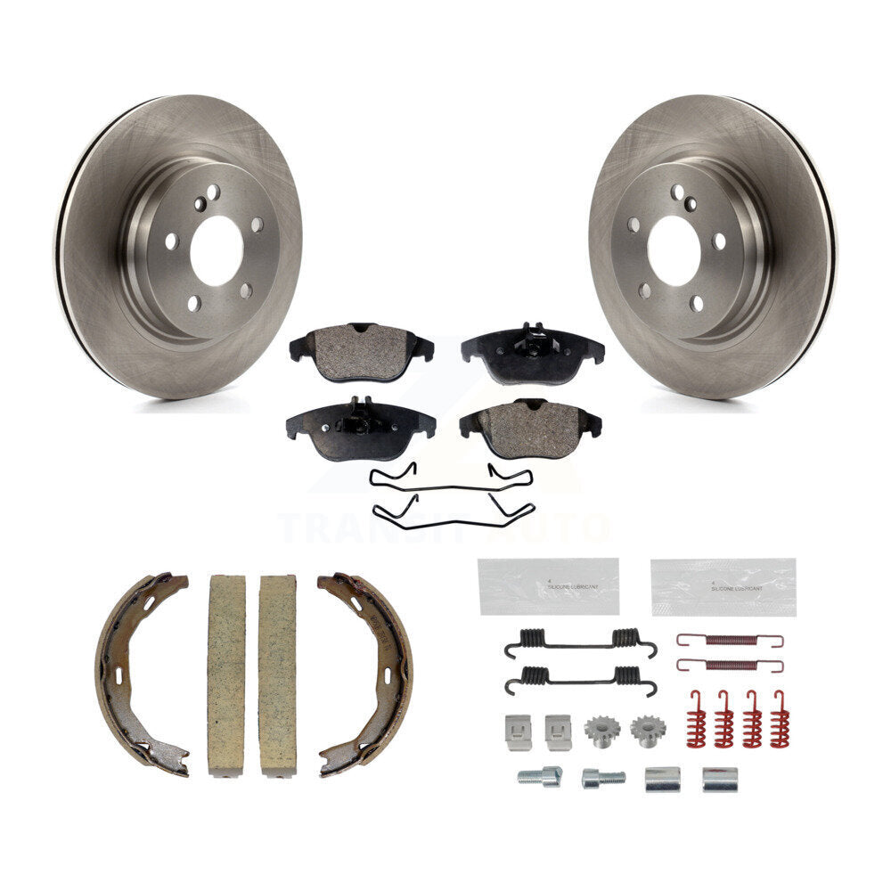 Rear Disc Rotors Semi-Metallic Pads Parking Shoes And Hardware Kit For Mercedes-Benz C300 K8F-104861