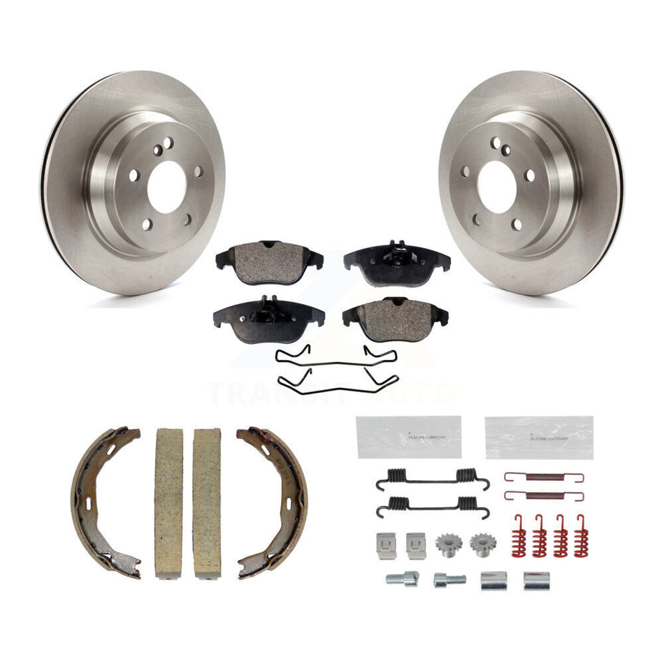 Rear Disc Rotors Semi-Metallic Pads Parking Shoes And Hardware Kit For Mercedes-Benz E350 K8F-104864