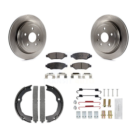 Rear Disc Rotors Semi-Metallic Pads Parking Shoes & Hardware Kit For Chevrolet Camaro CTS K8F-104873