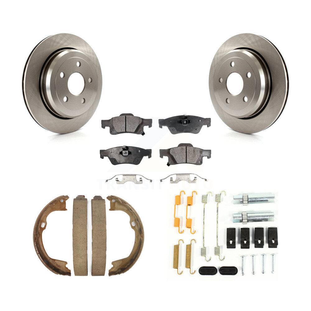 Rear Disc Rotors Semi-Metallic Pads Parking Shoes & Hardware Kit For Jeep Grand Cherokee K8F-104877