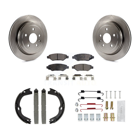 Rear Disc Rotors Semi-Metallic Pads Parking Brake Shoes And Hardware Kit For Cadillac CTS K8F-104879