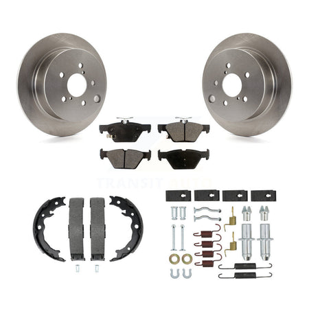Rear Disc Rotors Semi-Metallic Pads Parking Brake Shoes Hardware Kit For Subaru Crosstrek K8F-104892