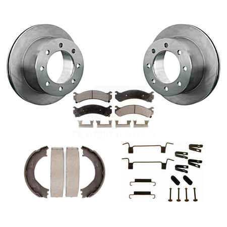Rear Disc Rotors Semi-Metallic Pads Parking Shoes And Hardware Kit For GMC Sierra 3500 HD K8F-104953