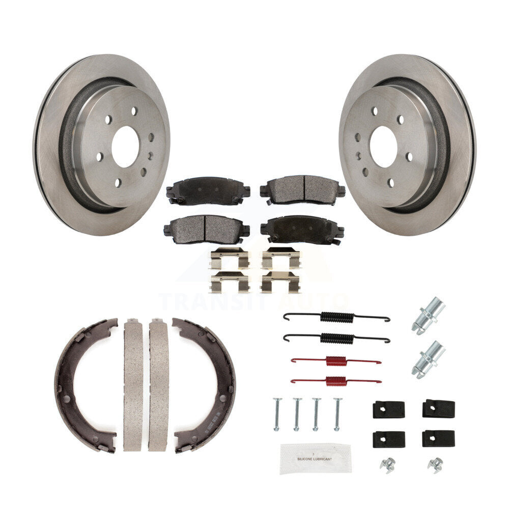 Rear Disc Rotors Semi-Metallic Pads Parking Brake Shoes And Hardware Kit For Cadillac XTS K8F-104961