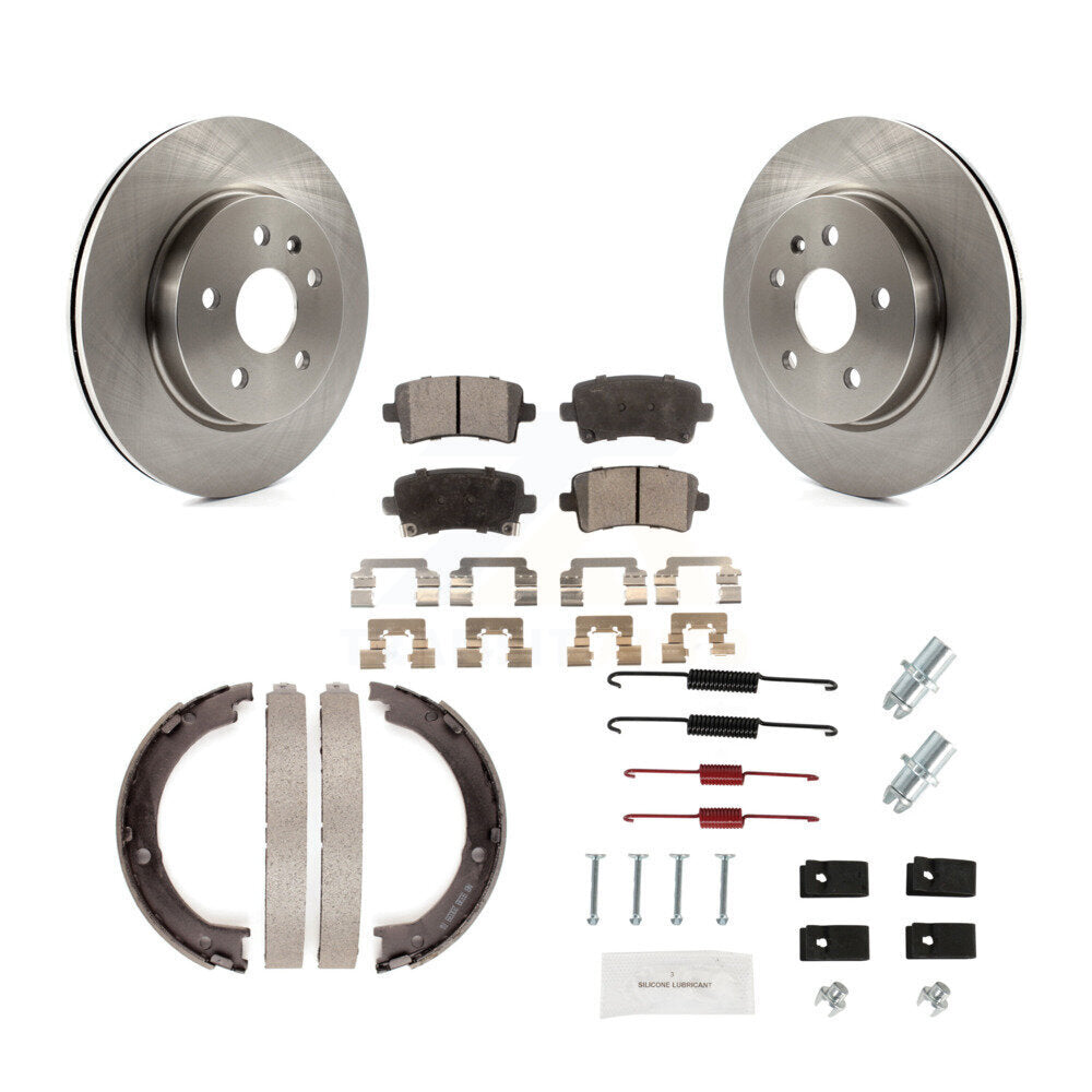 Rear Disc Rotors Semi-Metallic Pads Parking Brake Shoes And Hardware Kit For Cadillac XTS K8F-104962