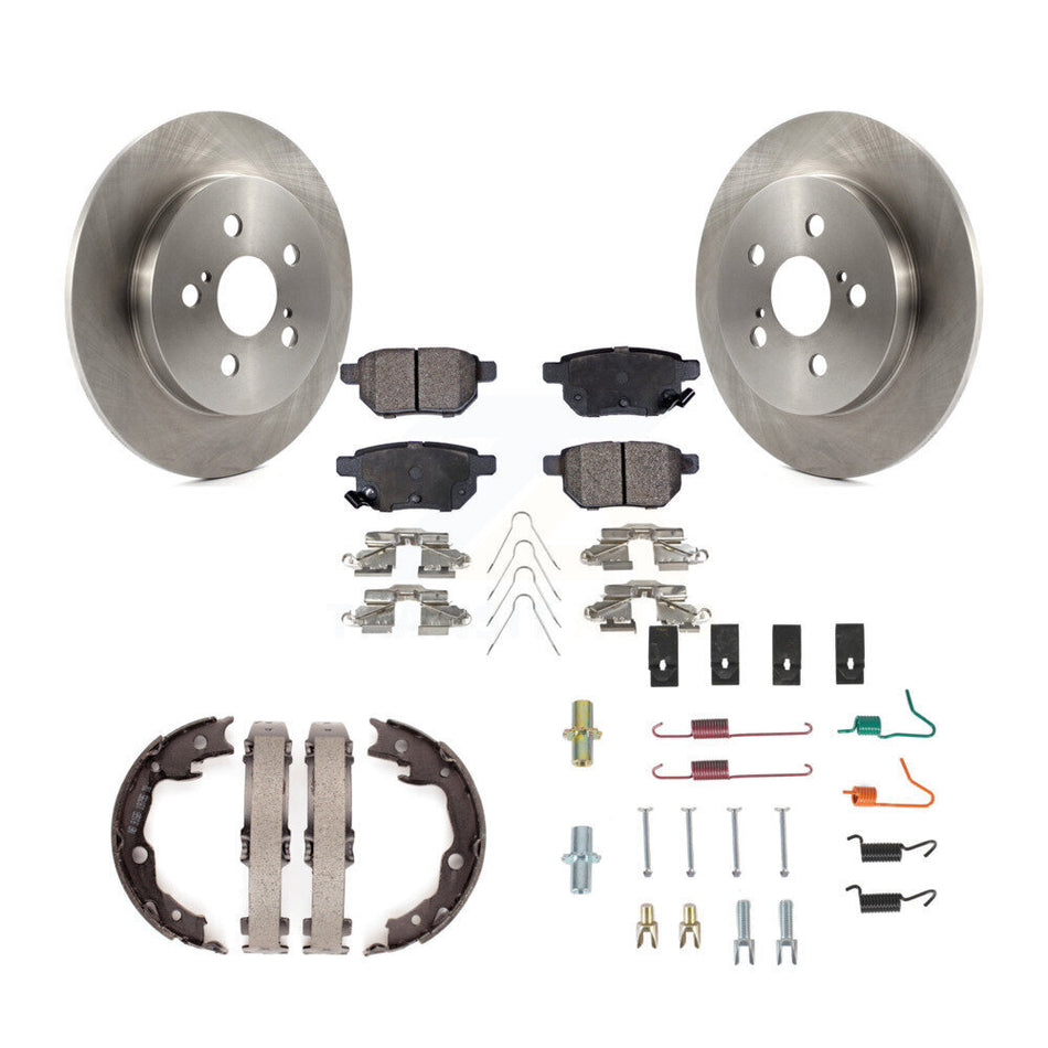 Rear Disc Rotors Semi-Metallic Pads Parking Shoes Hardware Kit For Toyota Matrix Pontiac K8F-104982