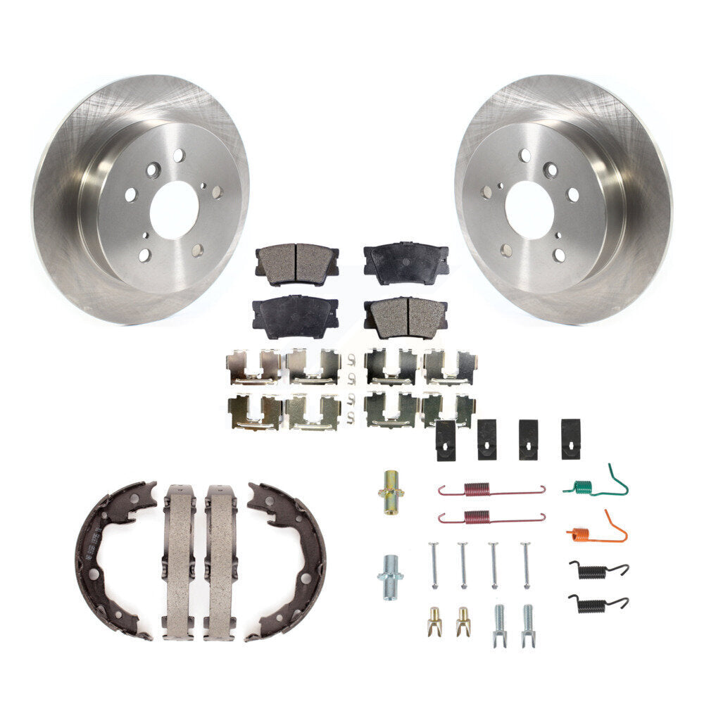 Rear Disc Rotors Semi-Metallic Pads Parking Brake Shoes And Hardware Kit For Toyota Camry K8F-104983