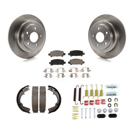 Rear Disc Rotors Semi-Metallic Pads Parking Brake Shoes Hardware Kit For Subaru Forester K8F-104986