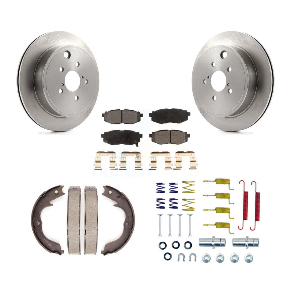 Rear Disc Rotors Semi-Metallic Pads Parking Shoes Hardware Kit For Subaru Outback Legacy K8F-104989