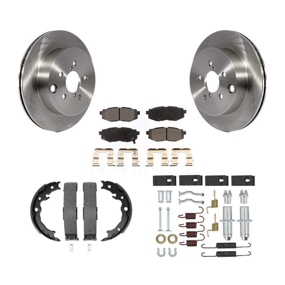 Rear Disc Rotors Semi-Metallic Pads Parking Shoes & Hardware Kit For Subaru Forester 2.0L K8F-104990