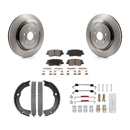 Rear Disc Rotors Semi-Metallic Pads Parking Brake Shoes And Hardware Kit For Cadillac CTS K8F-104991