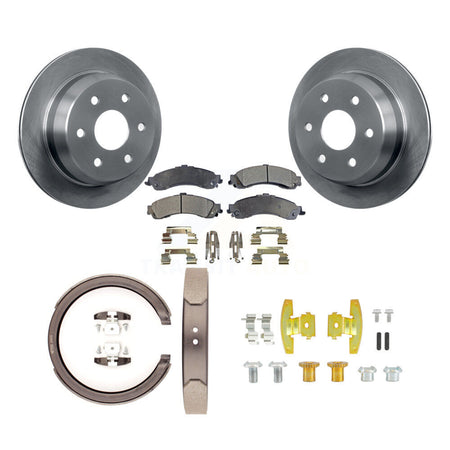 Rear Disc Rotors Semi-Metallic Pads Parking Brake Shoes And Hardware Kit For K8F-105010