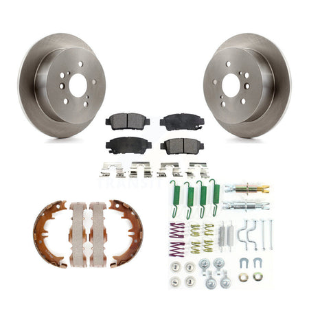 Rear Disc Rotors Semi-Metallic Pads Parking Shoes & Hardware Kit For 04-10 Toyota Sienna K8F-105019