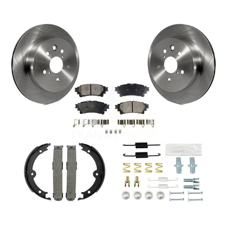 Rear Disc Rotors Semi-Metallic Pads Parking Brake Shoes And Hardware Kit For Lexus IS250 K8F-105030