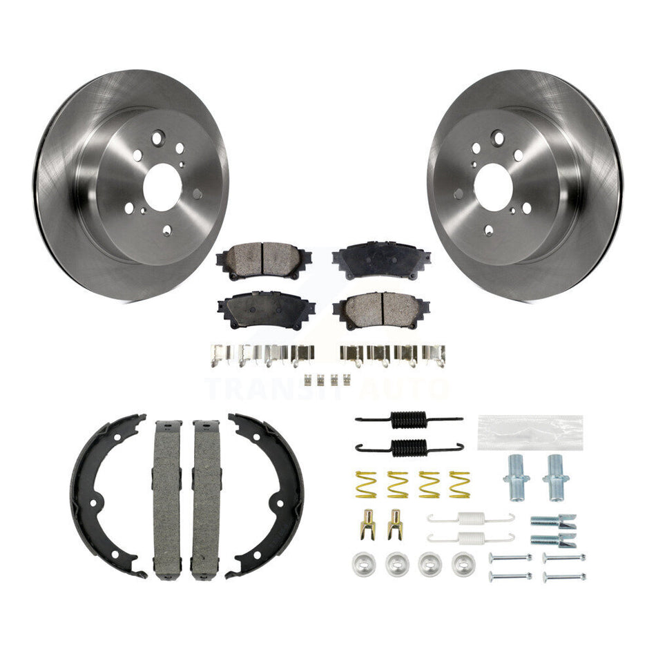 Rear Disc Rotors Semi-Metallic Pads Parking Brake Shoes And Hardware Kit For Lexus IS250 K8F-105030
