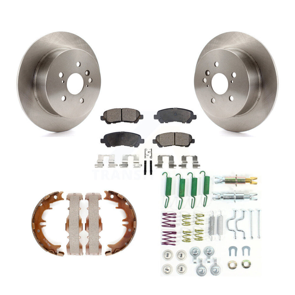 Rear Disc Rotors Semi-Metallic Pads Parking Shoes And Hardware Kit For Toyota Highlander K8F-105032