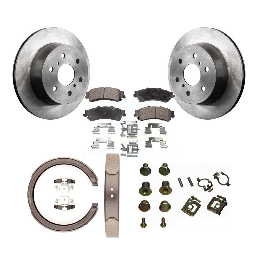 Rear Disc Rotors Semi-Metallic Pads Parking Brake Shoes And Hardware Kit For K8F-105043